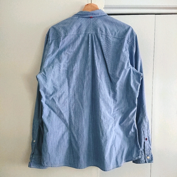 💖2/$15💖 Strellson Light Blue Pinstripe Slim Fit Button Down Shirt - Picture 2 of 9